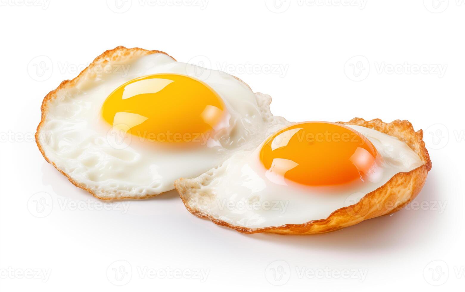 AI generated Breakfast fried eggs Isolated on white background photo