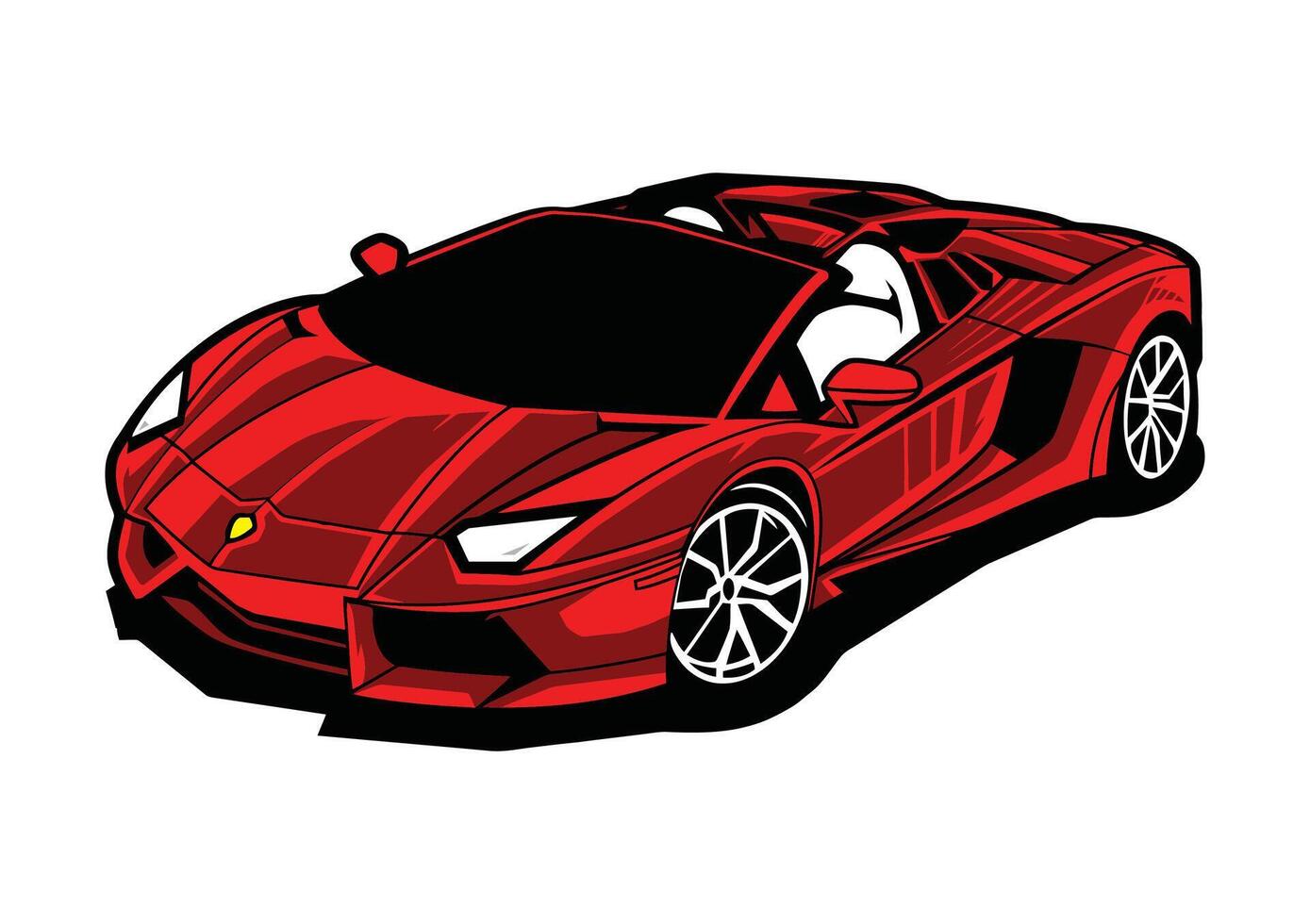 vector super racing car illustration drawing. Car Design for Tshirt, editable vector.