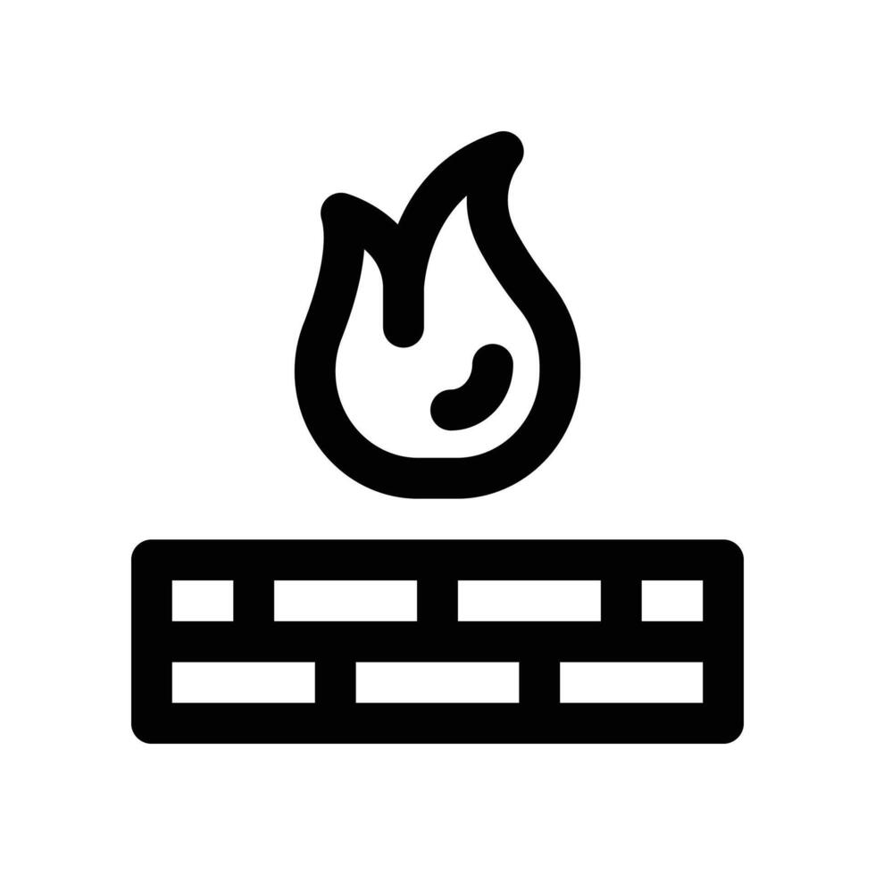 firewall icon. vector line icon for your website, mobile, presentation, and logo design.