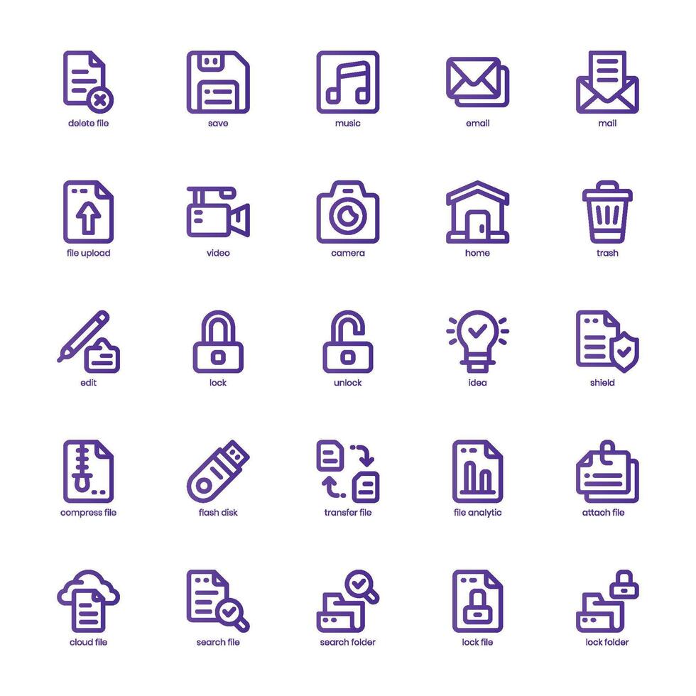 Document File icon pack for your website, mobile, presentation, and logo design. Document File icon basic line gradient design. Vector graphics illustration and editable stroke.