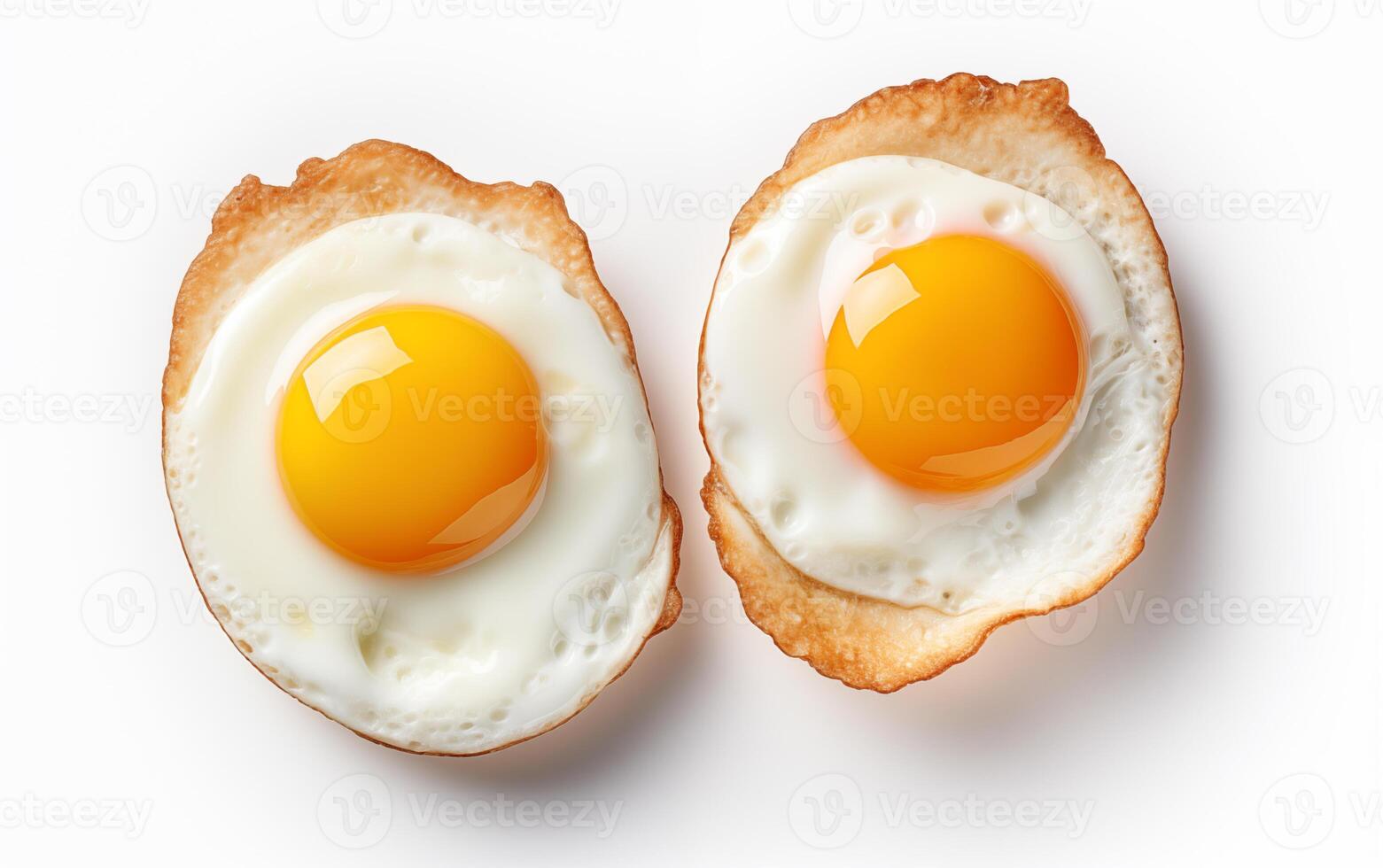 AI generated Breakfast fried eggs Isolated on white background photo