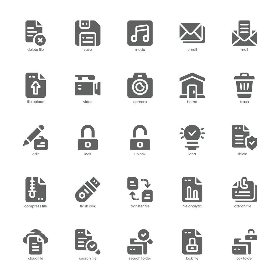 Document File icon pack for your website, mobile, presentation, and logo design. Document File icon glyph design. Vector graphics illustration and editable stroke.