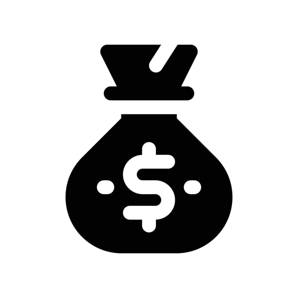 money bag icon. vector glyph icon for your website, mobile, presentation, and logo design.