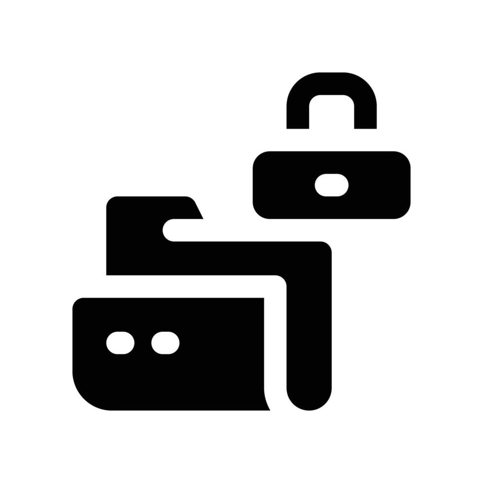 lock folder icon. vector glyph icon for your website, mobile, presentation, and logo design.