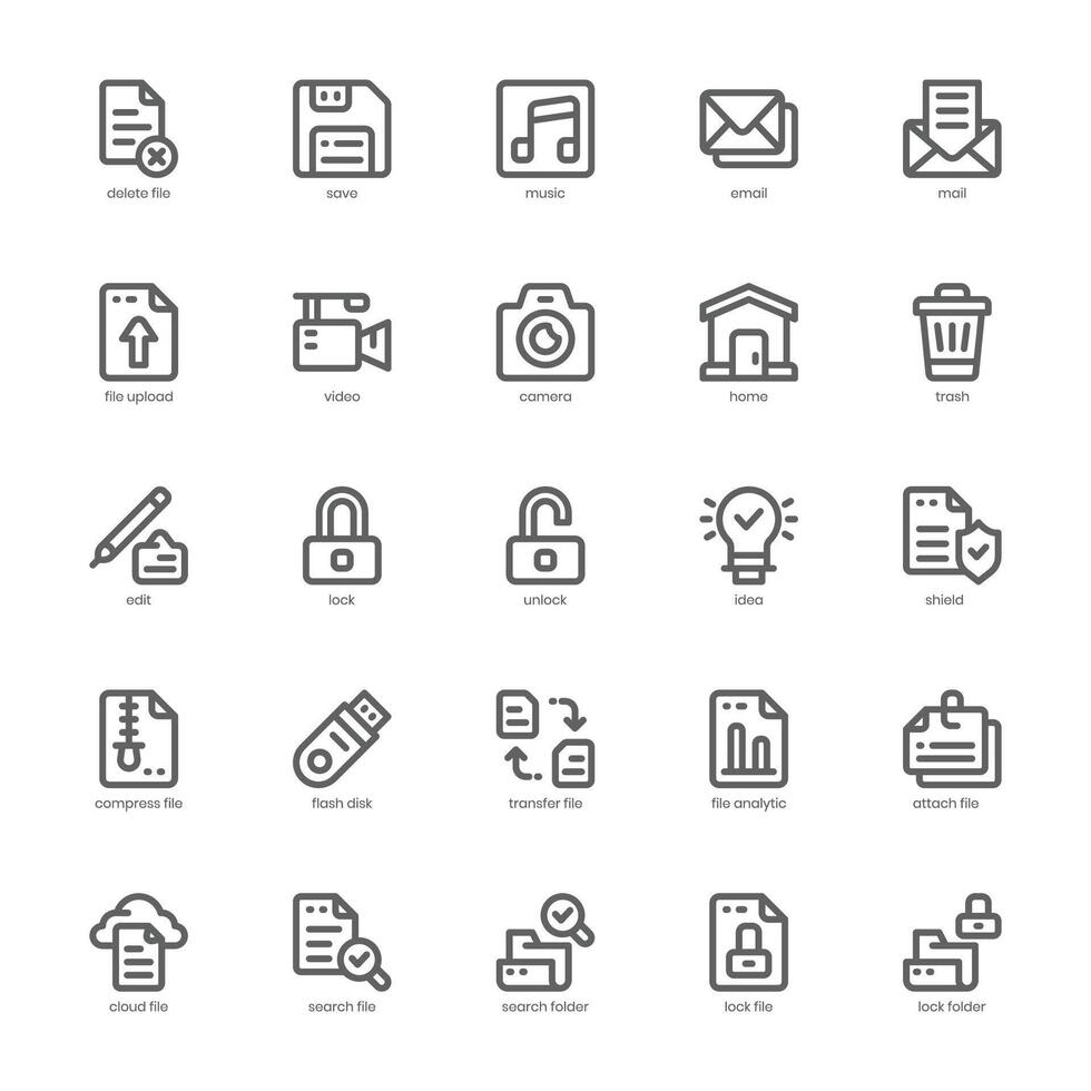 Document File icon pack for your website, mobile, presentation, and logo design. Document File icon outline design. Vector graphics illustration and editable stroke.