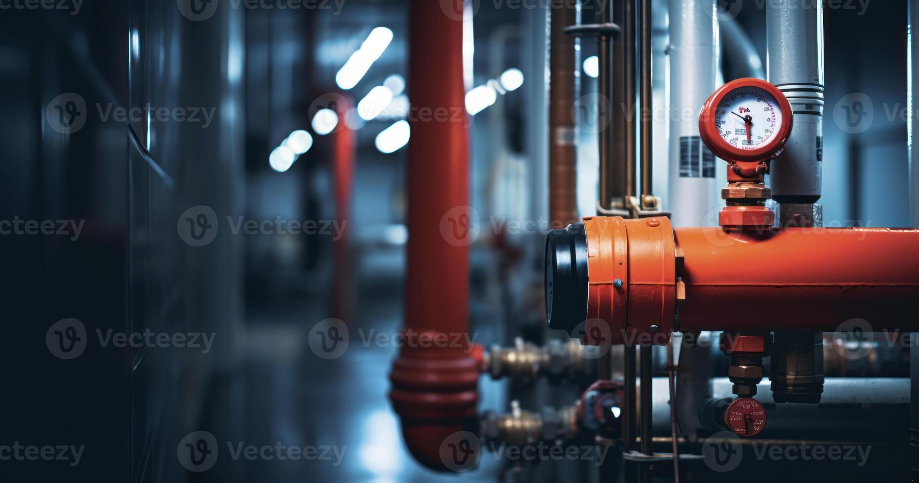 AI generated A Strategic Water Pipe in a Substation, Complete with a Diagnostic Indicator photo