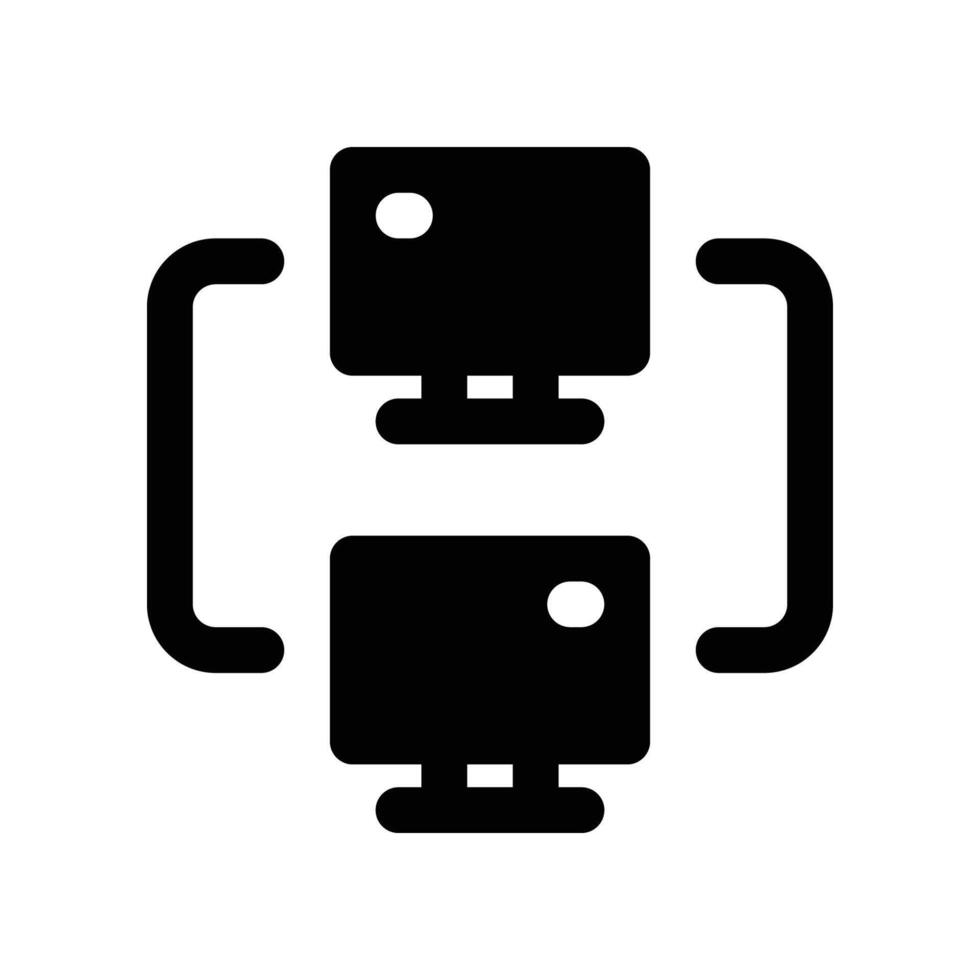 computer connection icon. vector glyph icon for your website, mobile, presentation, and logo design.