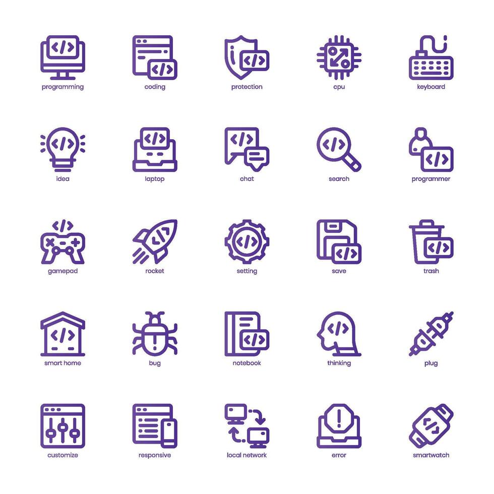 Programming and Coding icon pack for your website, mobile, presentation ...