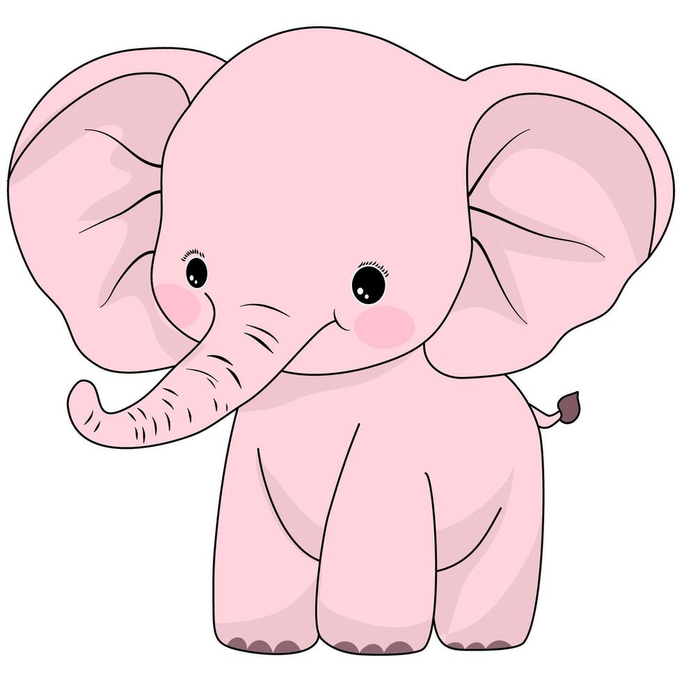 baby elephant cute vector