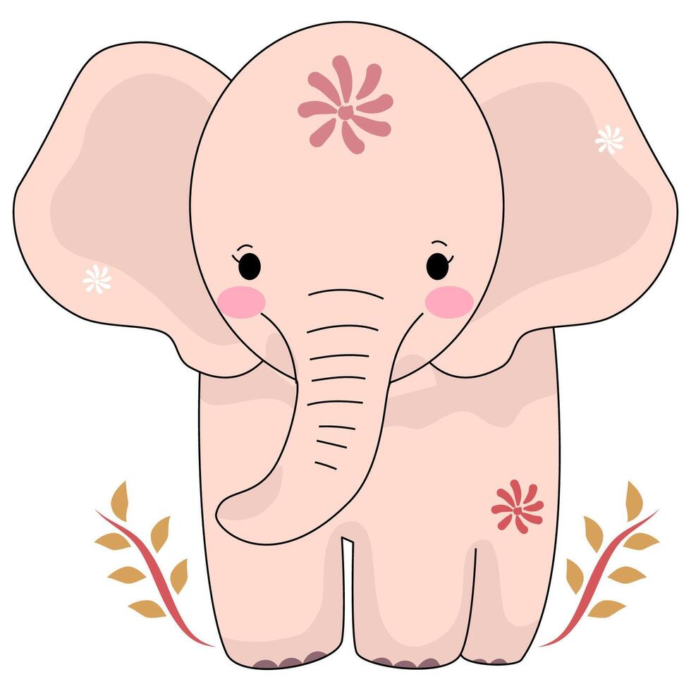 baby elephant cute vector