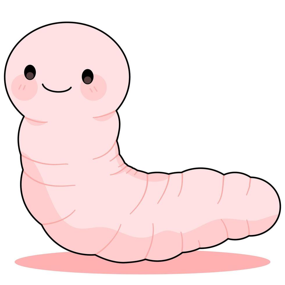 worm cute vector