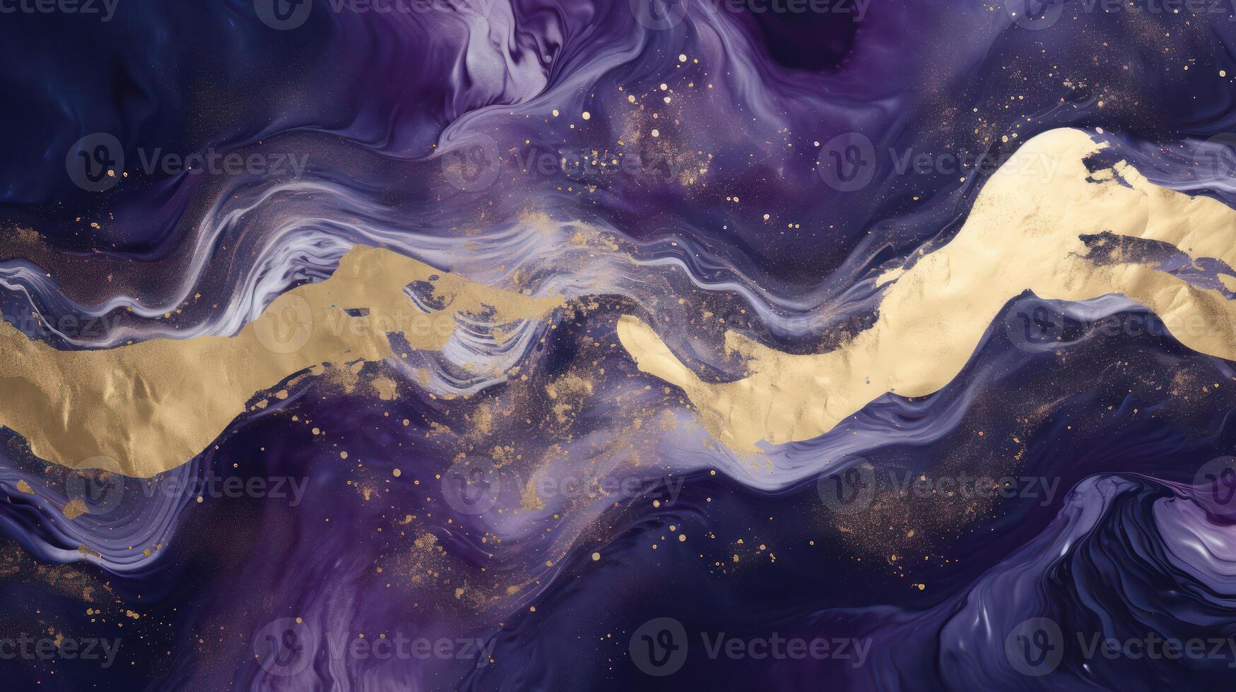 AI generated abstract cosmic background with gold metallic foil and marbled textures inlay photo