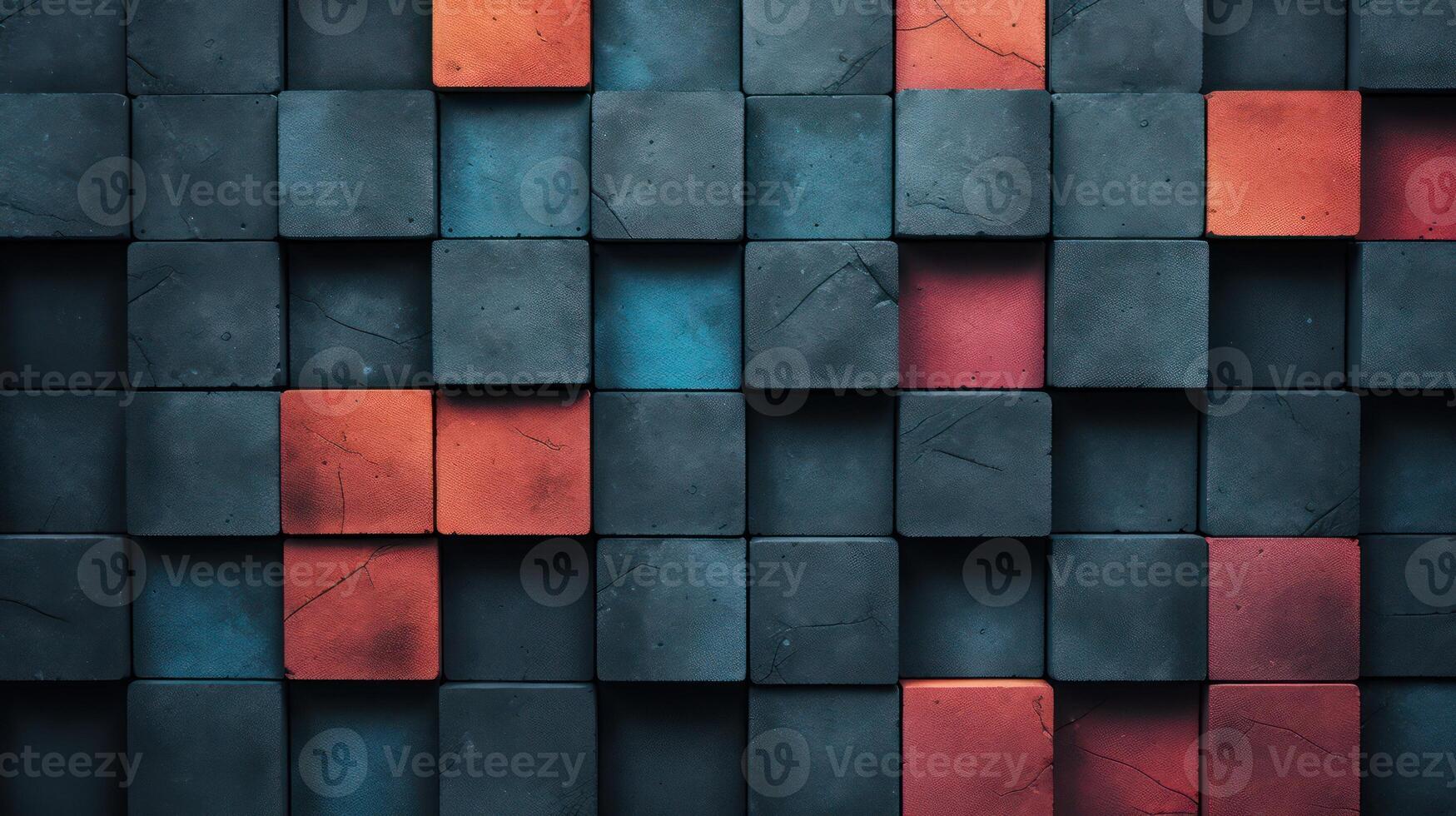 AI generated Dark concrete blocks with vibrant colors background  texture photo