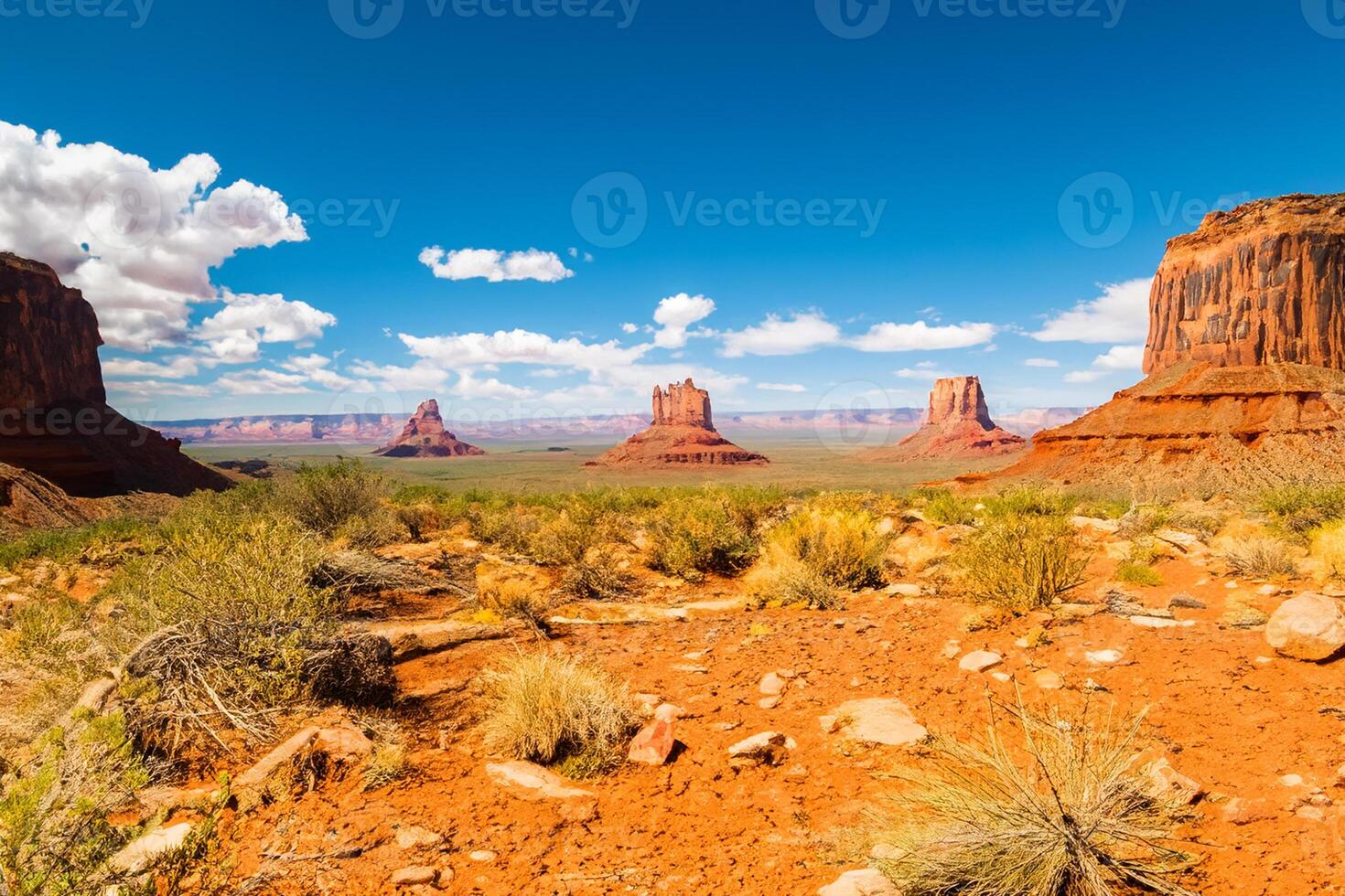 AI generated Desert Landscape Background photo