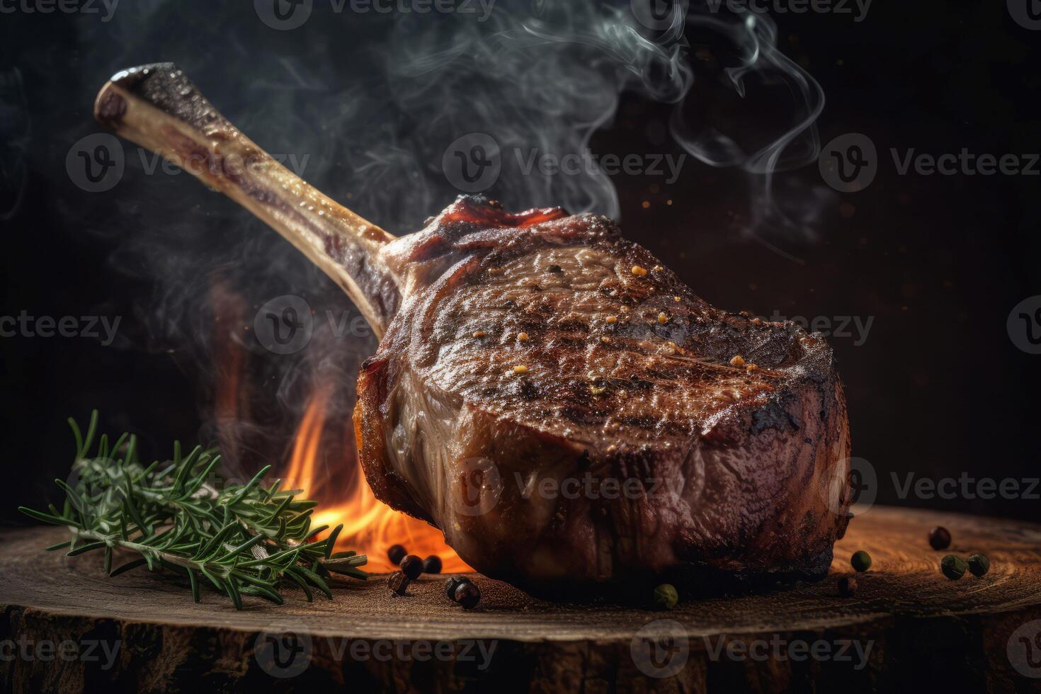AI generated Barbeque grill tomahawk steak. Generate ai photo