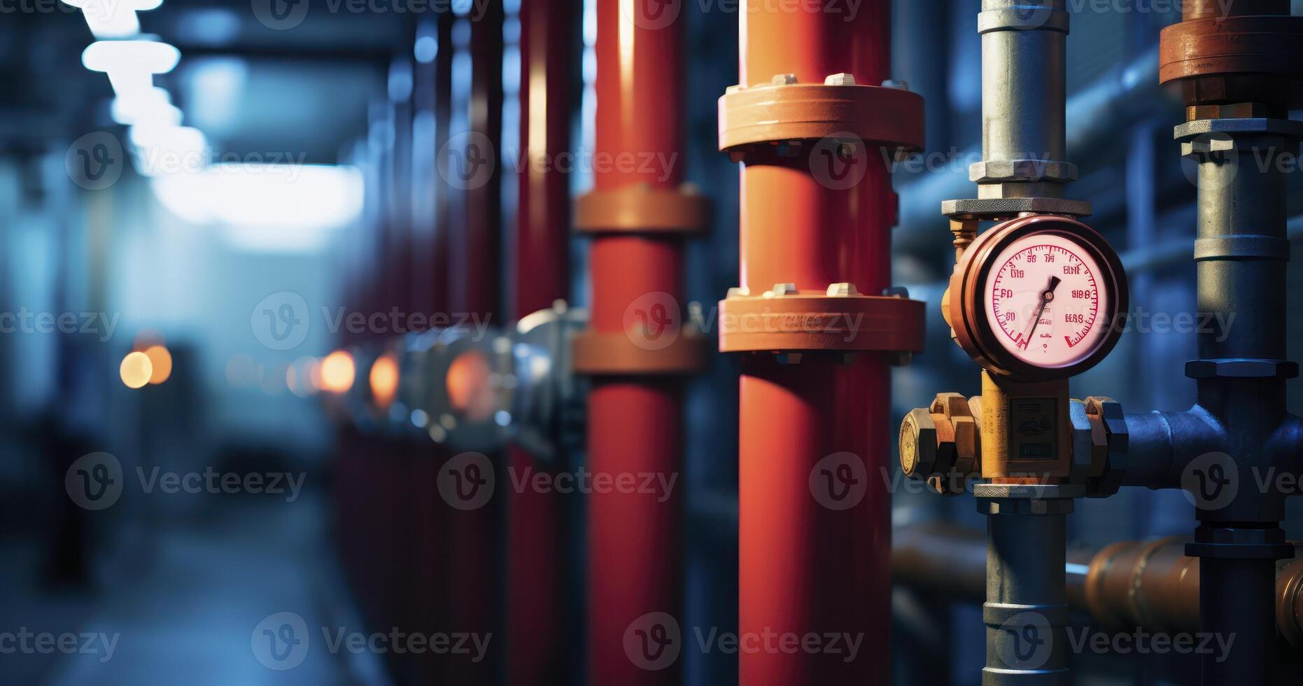 AI generated The Essential Water Pipe in a Substation, Monitored by an Accurate Indicator photo