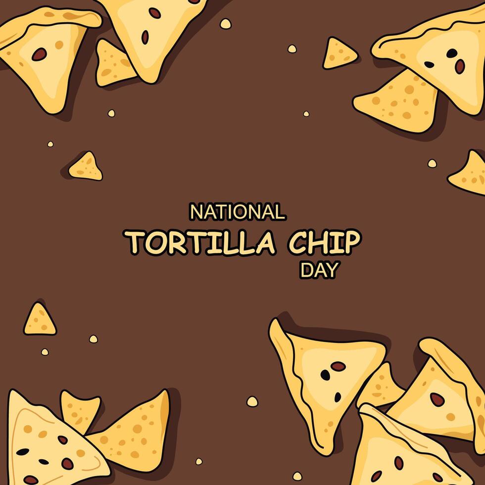 nacional tortilla chip día antecedentes. vector