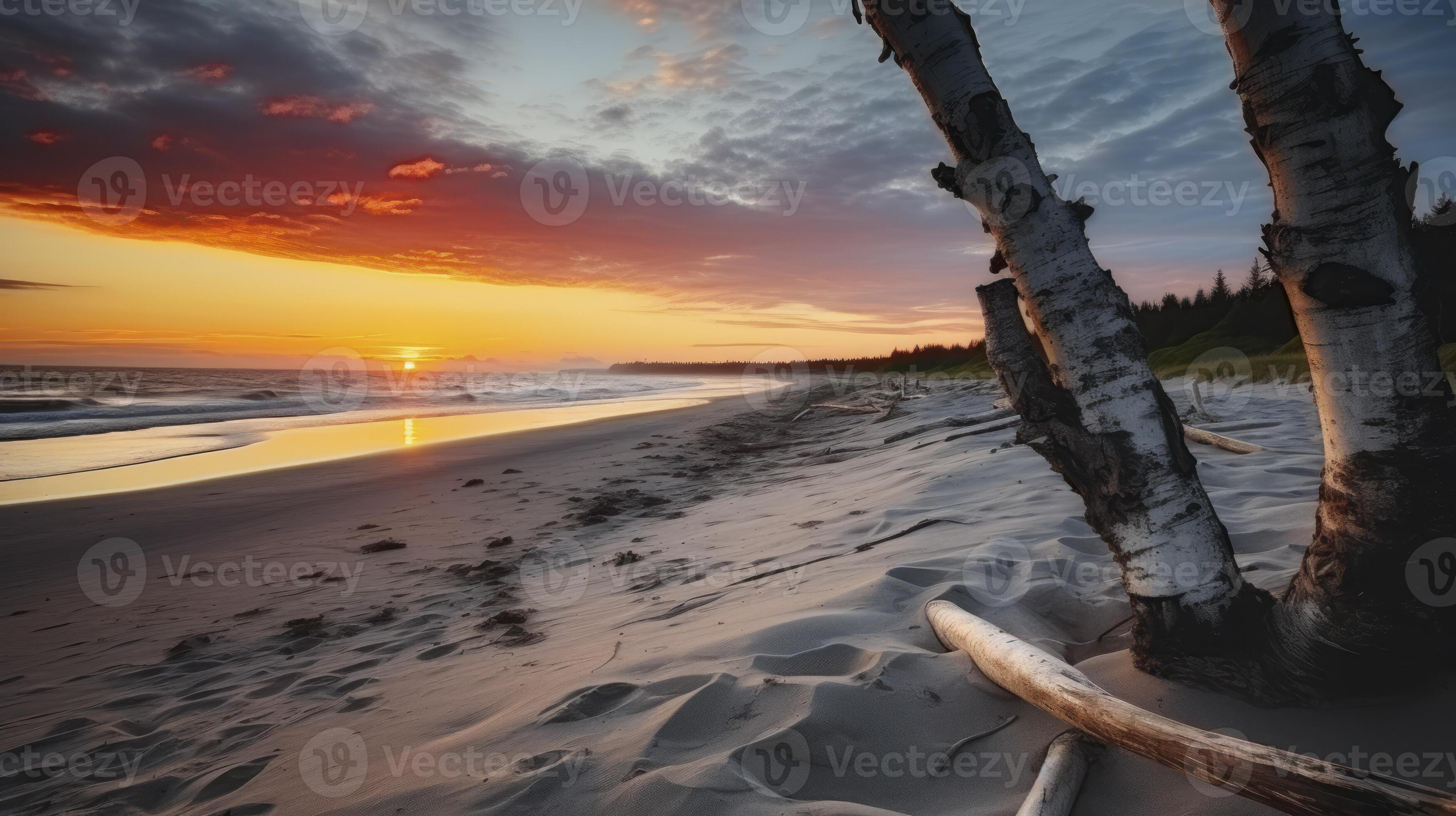 AI generated The Enchanting Sunset View on the Shores of the Baltic Sea 