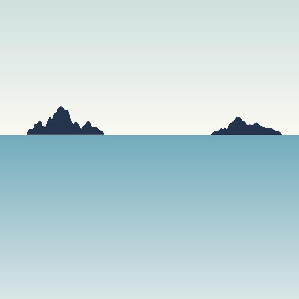 Minimalist sea background. vector