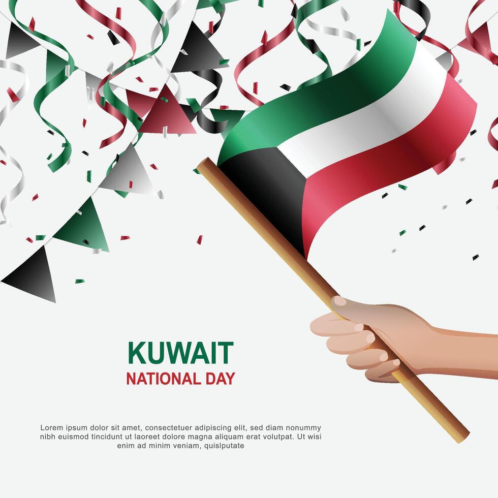 Kuwait National Day background. vector