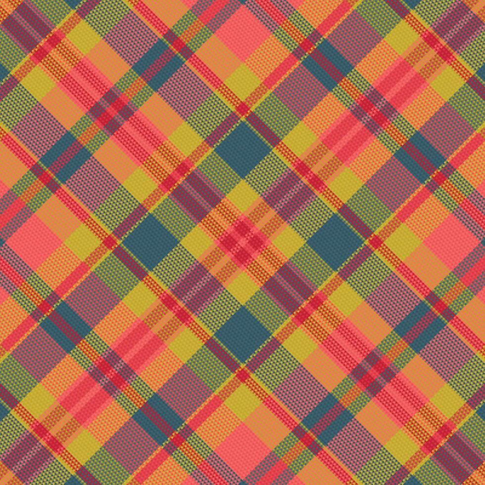 Tartan plaid pattern with texture and warm color. vector