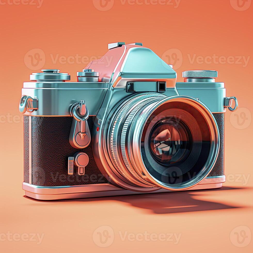 AI generated a camera is shown on an orange background photo