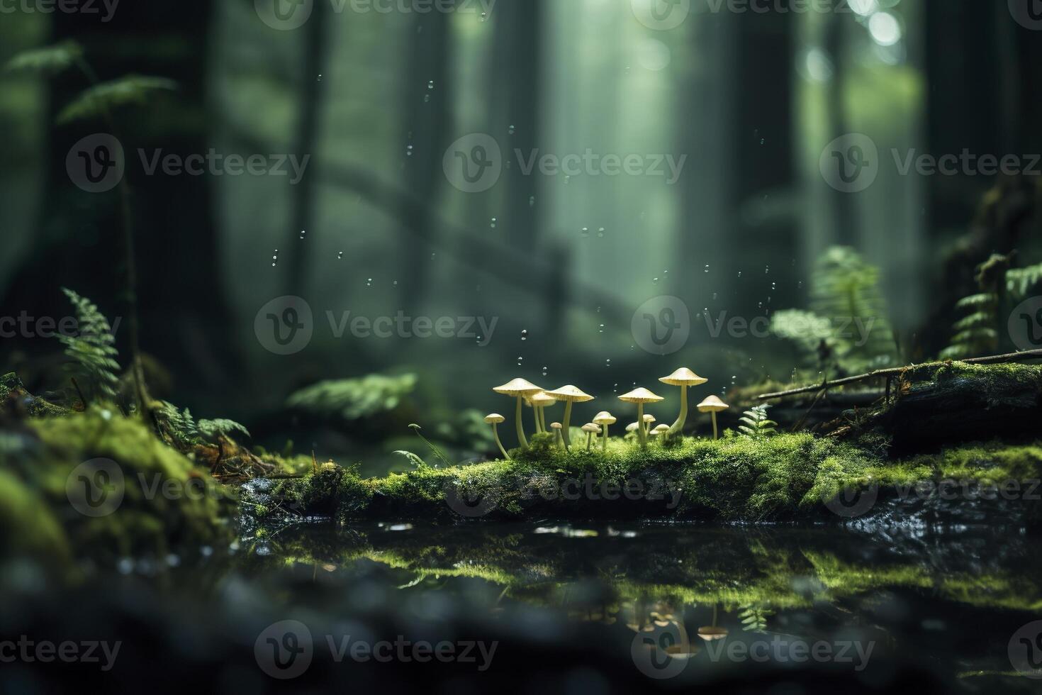 AI generated mushrooms in the forest by james kennedy photo