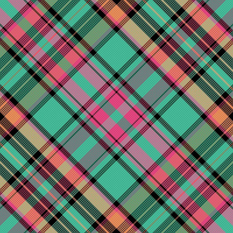 Tartan plaid pattern with texture and warm color. vector