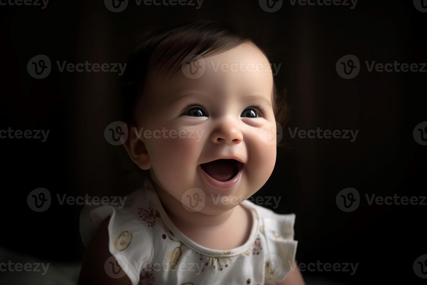 AI generated Delighted cute little baby. Generate ai photo