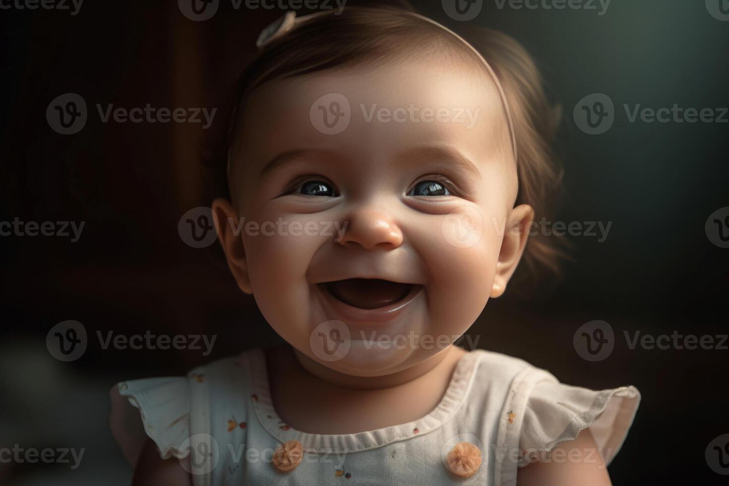 AI generated Smiling lovable little baby. Generate ai photo