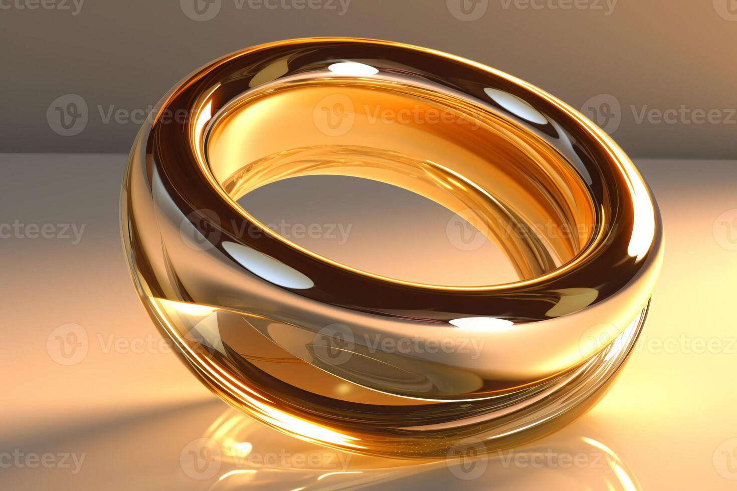 AI generated Gold ring beige. Generate AI photo