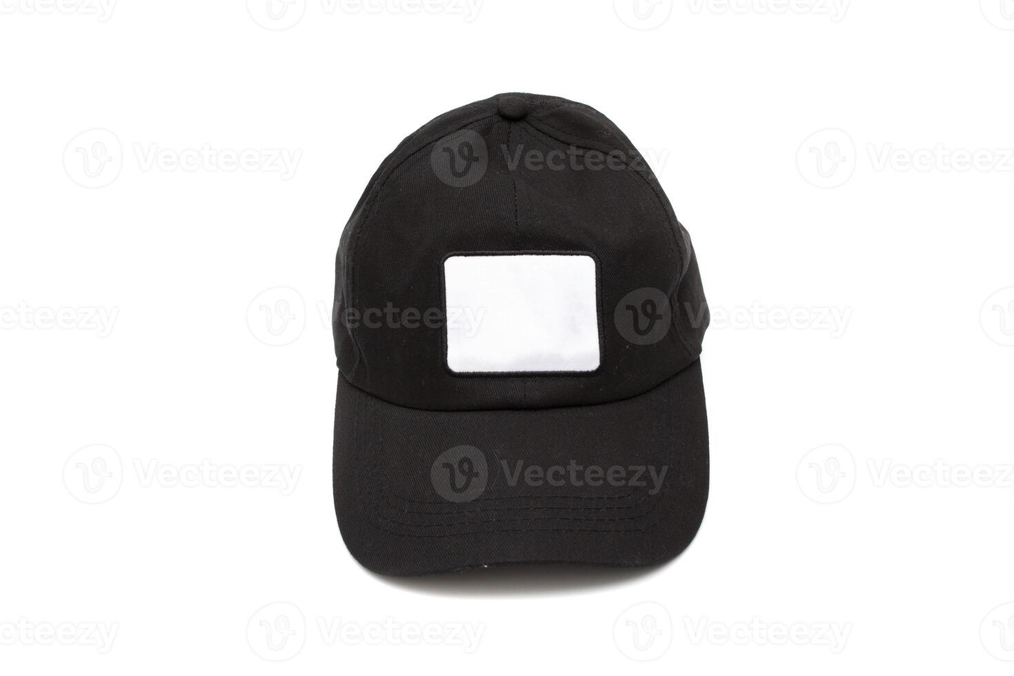 Black baseball cap, isolated on white background. For mockups. photo