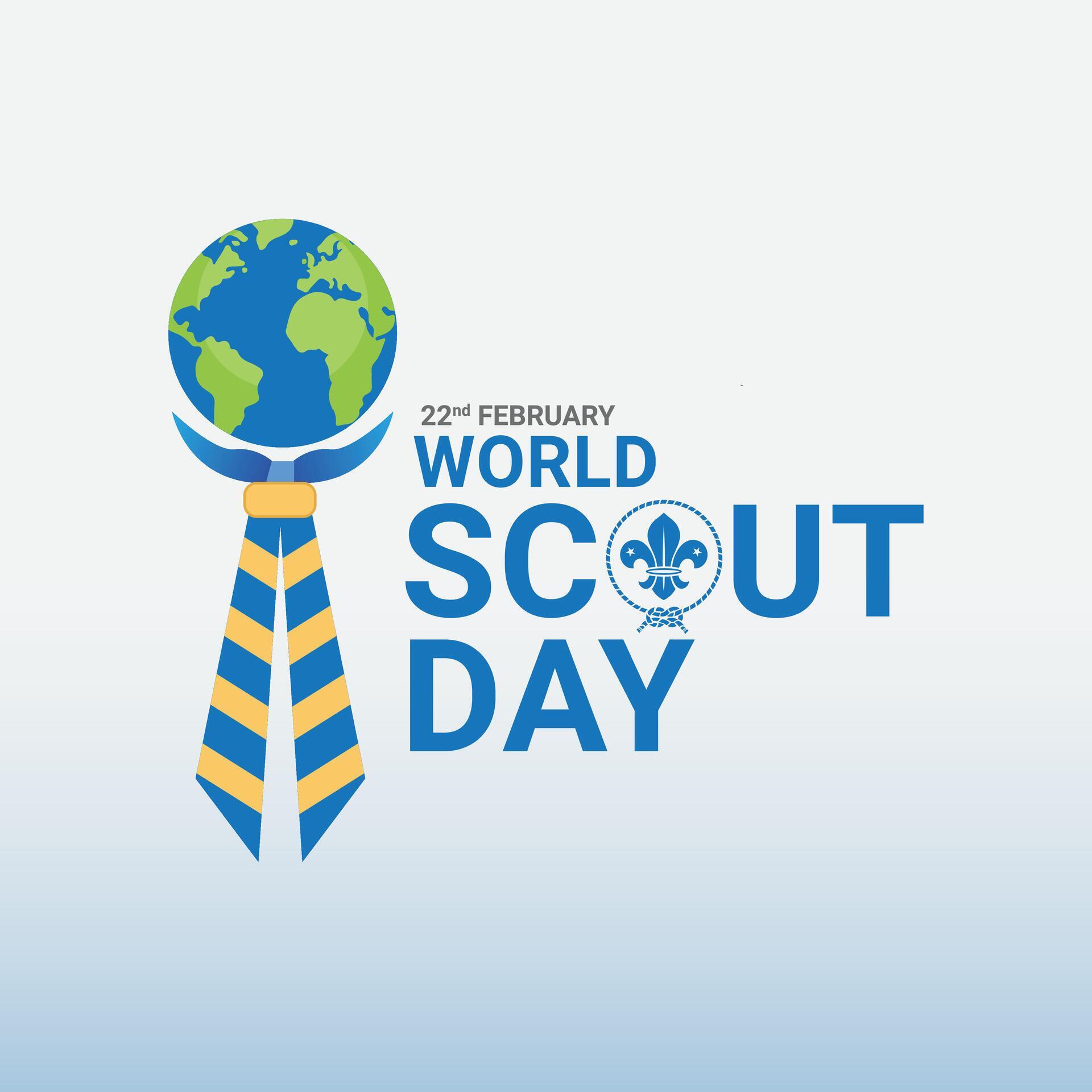 World Scout Scarf Day. Background, web banner, card, poster, tshirt