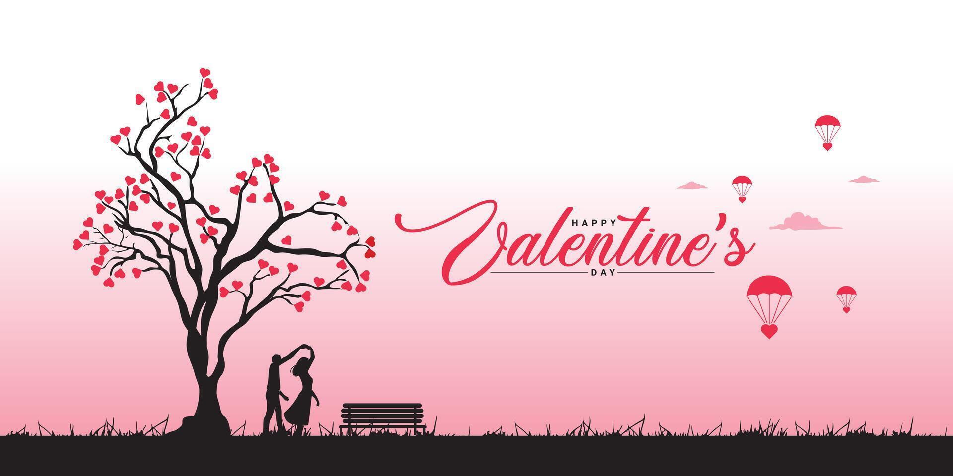 San Valentín día antecedentes con corazón modelo y tipografía de contento San Valentín día texto. vector ilustración. fondos de pantalla, volantes, invitaciones, carteles, folletos, pancartas San Valentín día minimalis