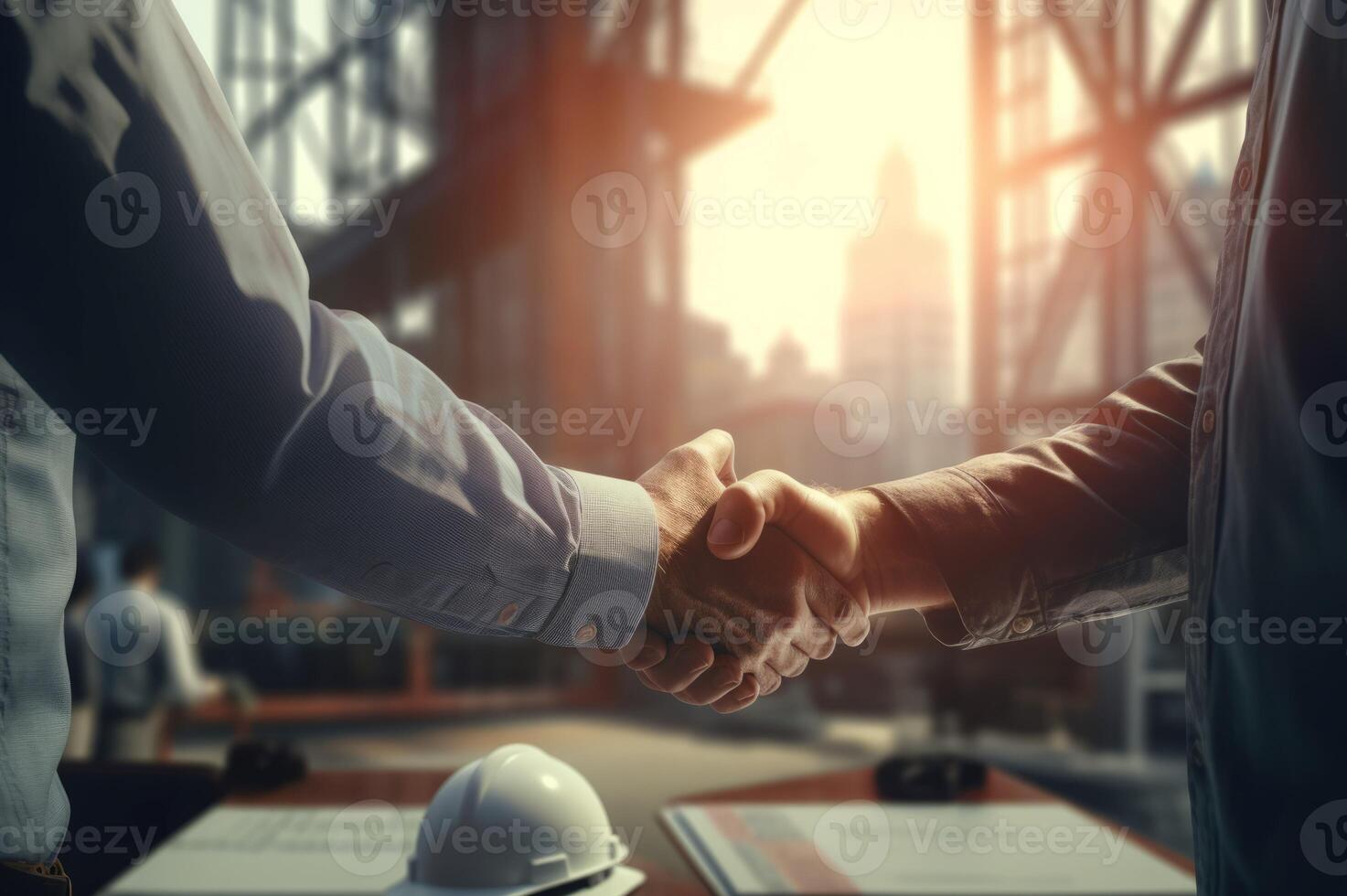 AI generated Handshake new employee deal. Generate AI photo