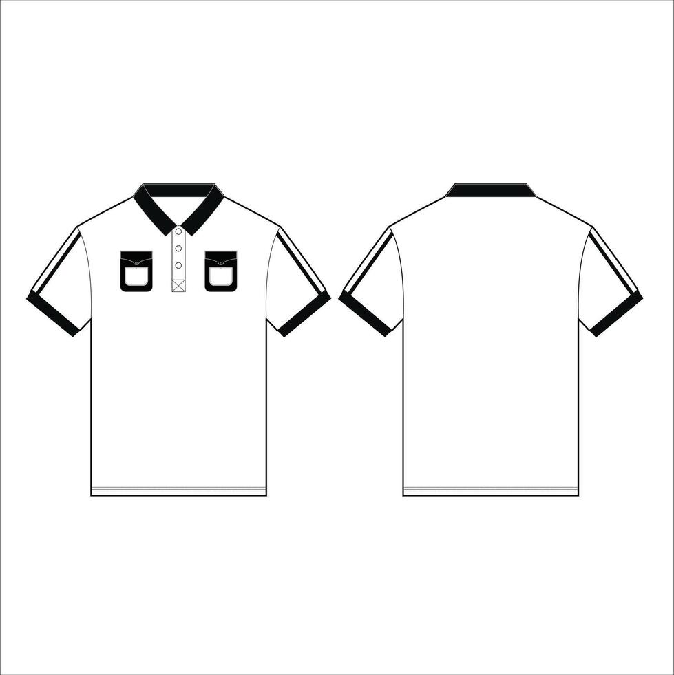 Vector template polo shirt vector illustration flat design outline ...