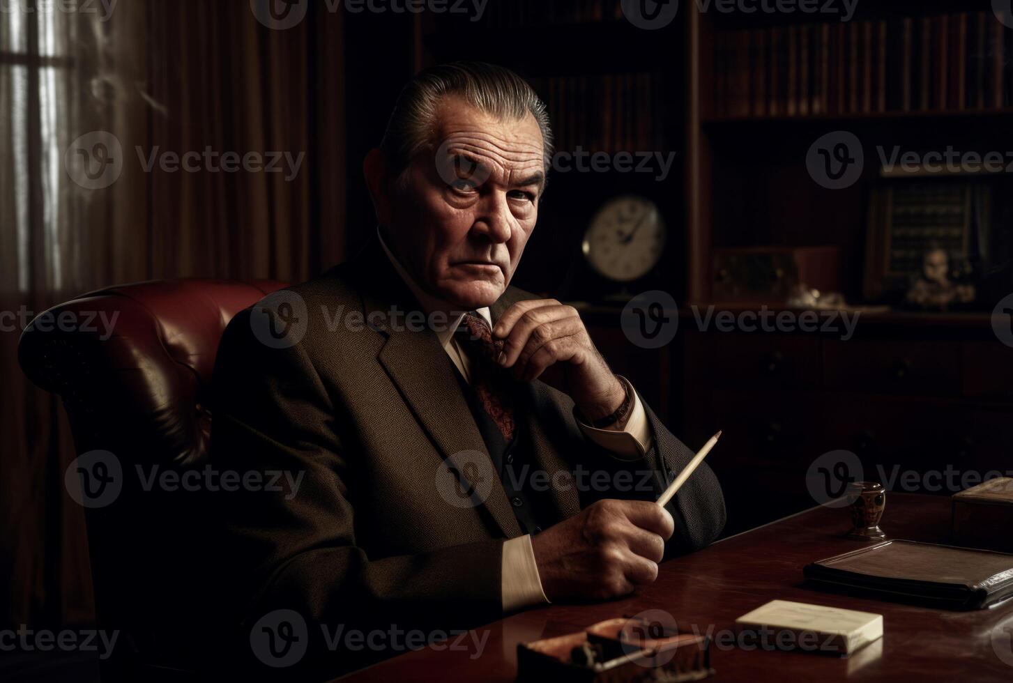 AI generated Old mafia man. Generate AI photo