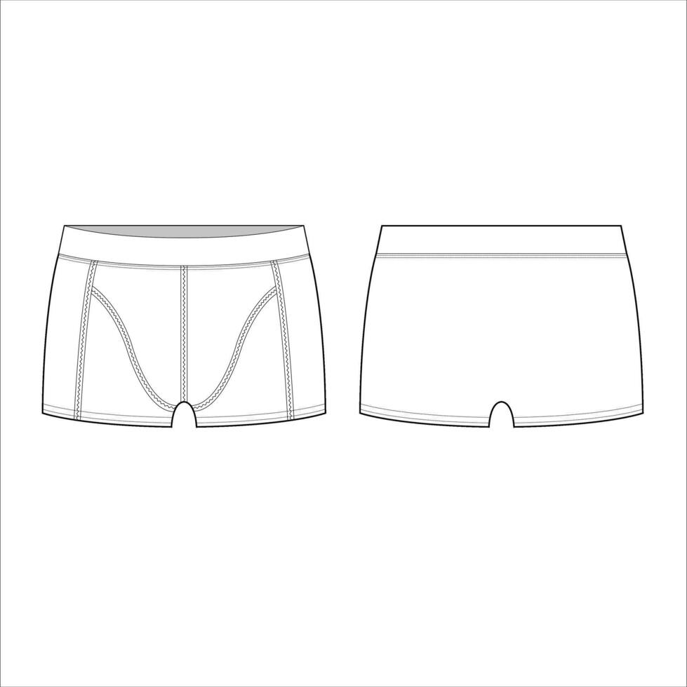 Men's Boxer Under Wear Vector Template