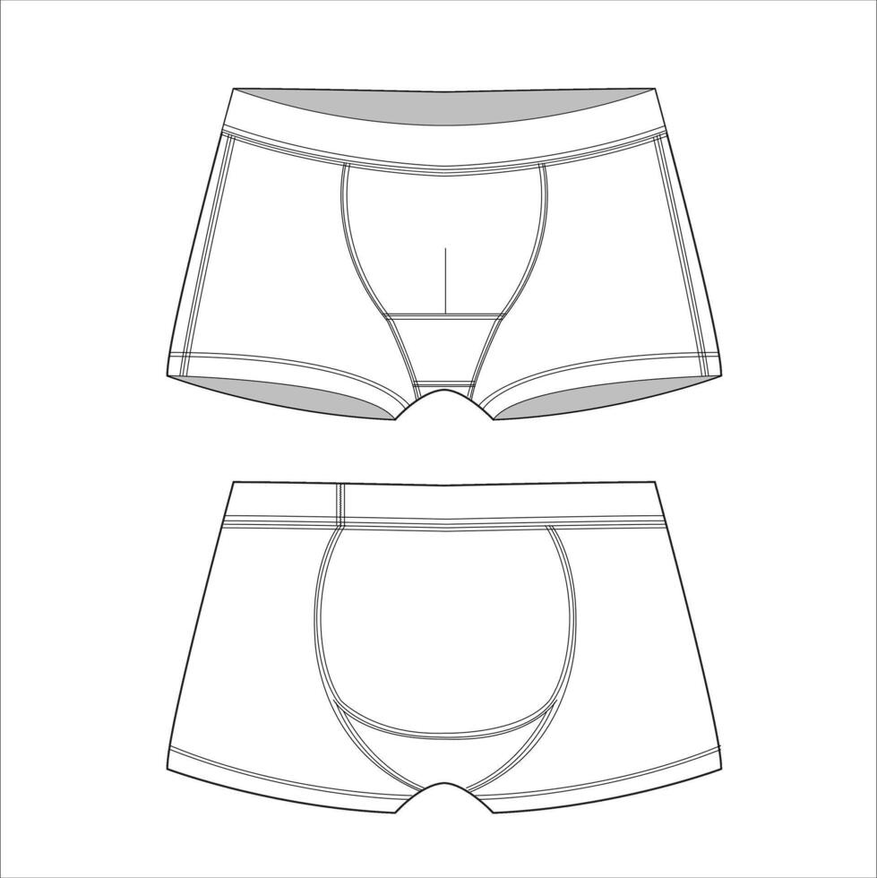 Men's Boxer Under Wear Vector Template