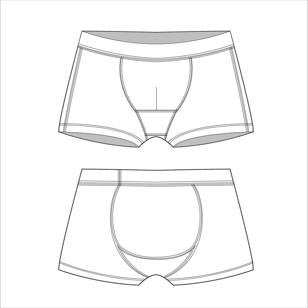 Men's Boxer Under Wear Vector Template