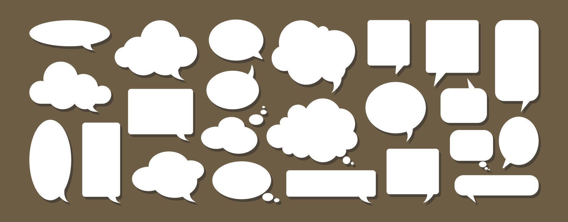 Bubble speech collection. Text box for speak and communication illustration. Cloud balloon dialog chat sticker vector