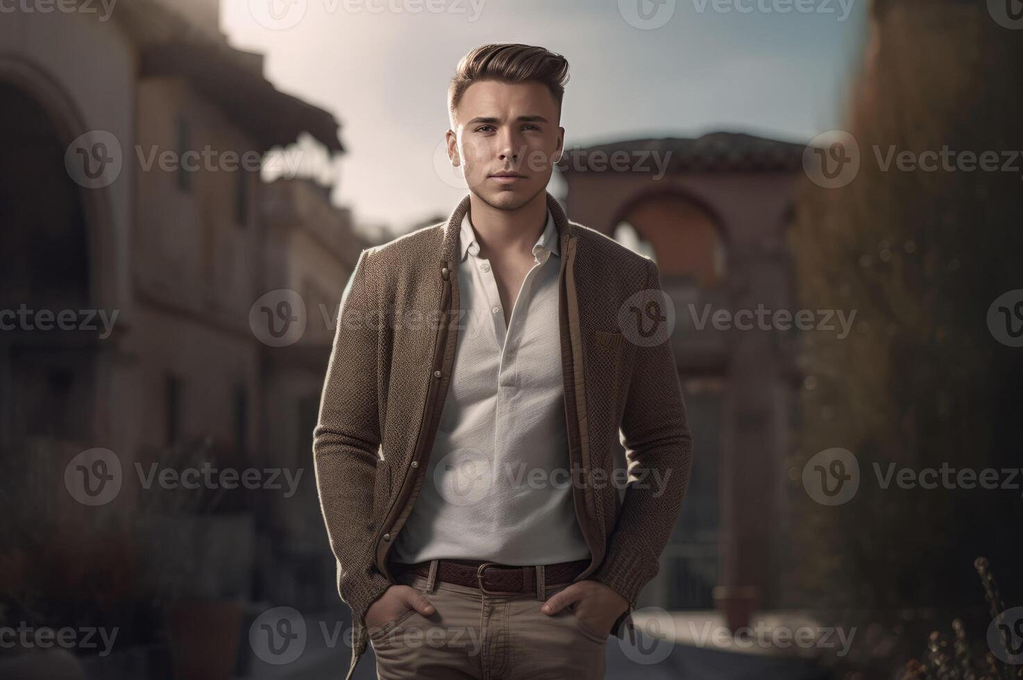 AI generated Attractive Caucasian man. Generate ai photo