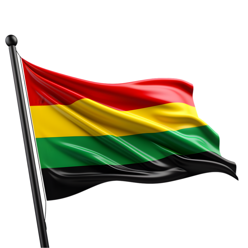 AI generated Black history month flag on transparent background PNG image
