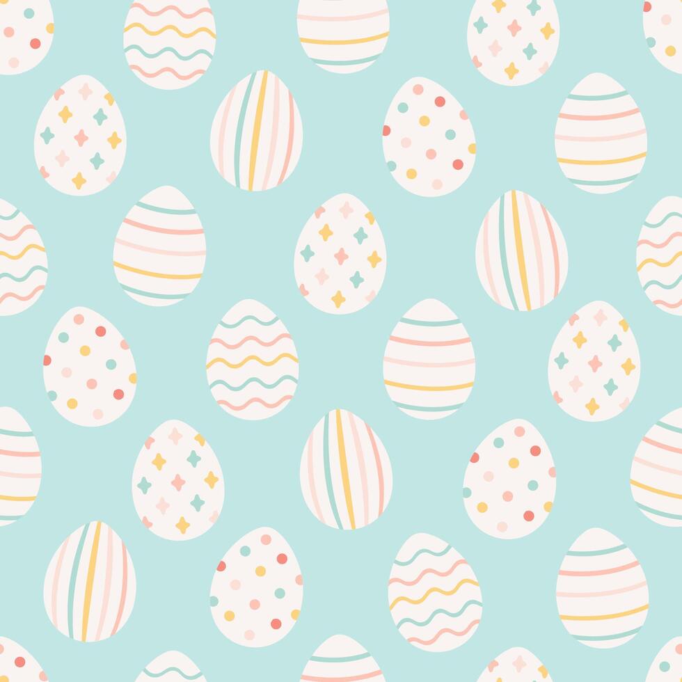 Easter eggs seamless pattern. Painted colorful eggs. Happy Easter. vector