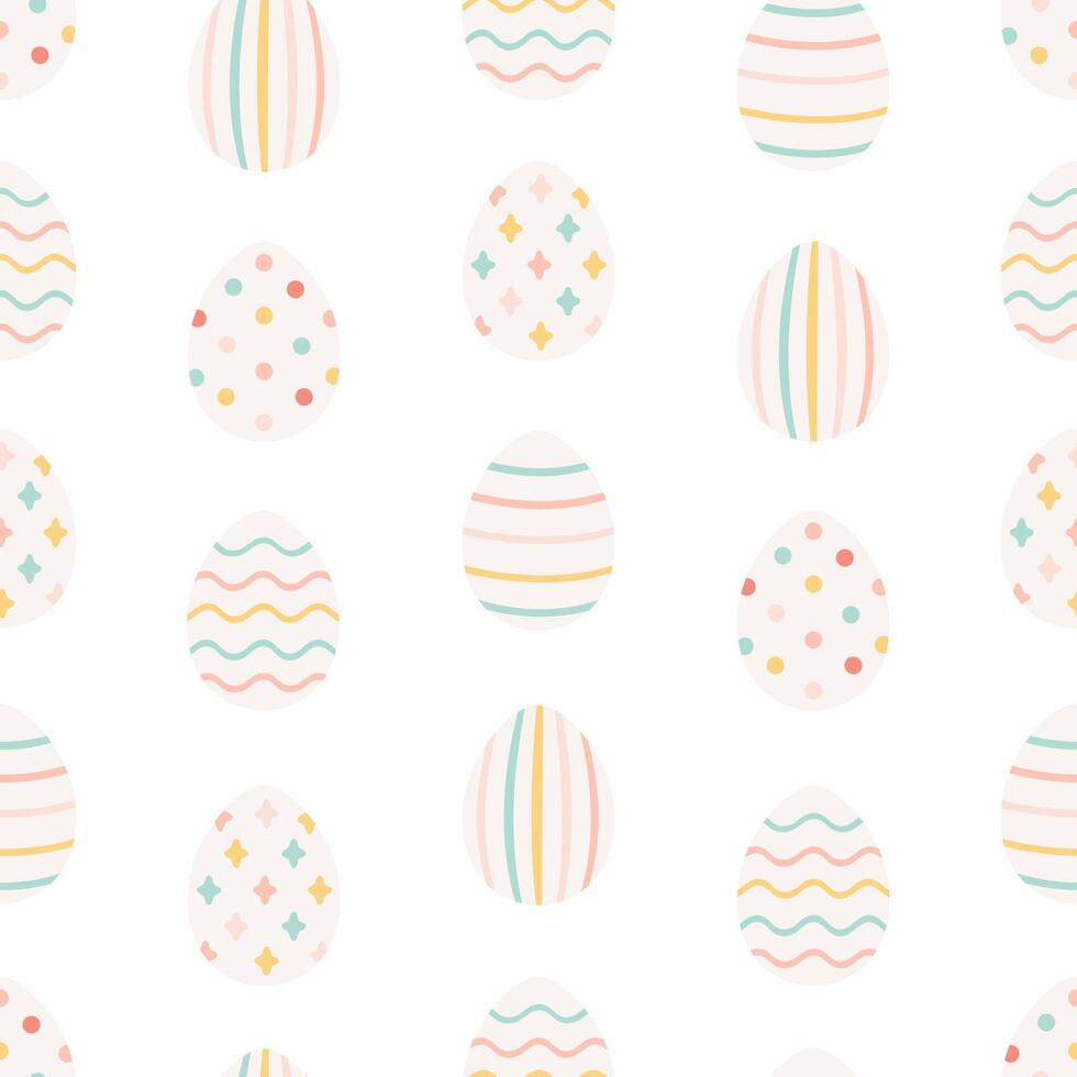 Easter eggs seamless pattern. Painted colorful eggs. Happy Easter. vector