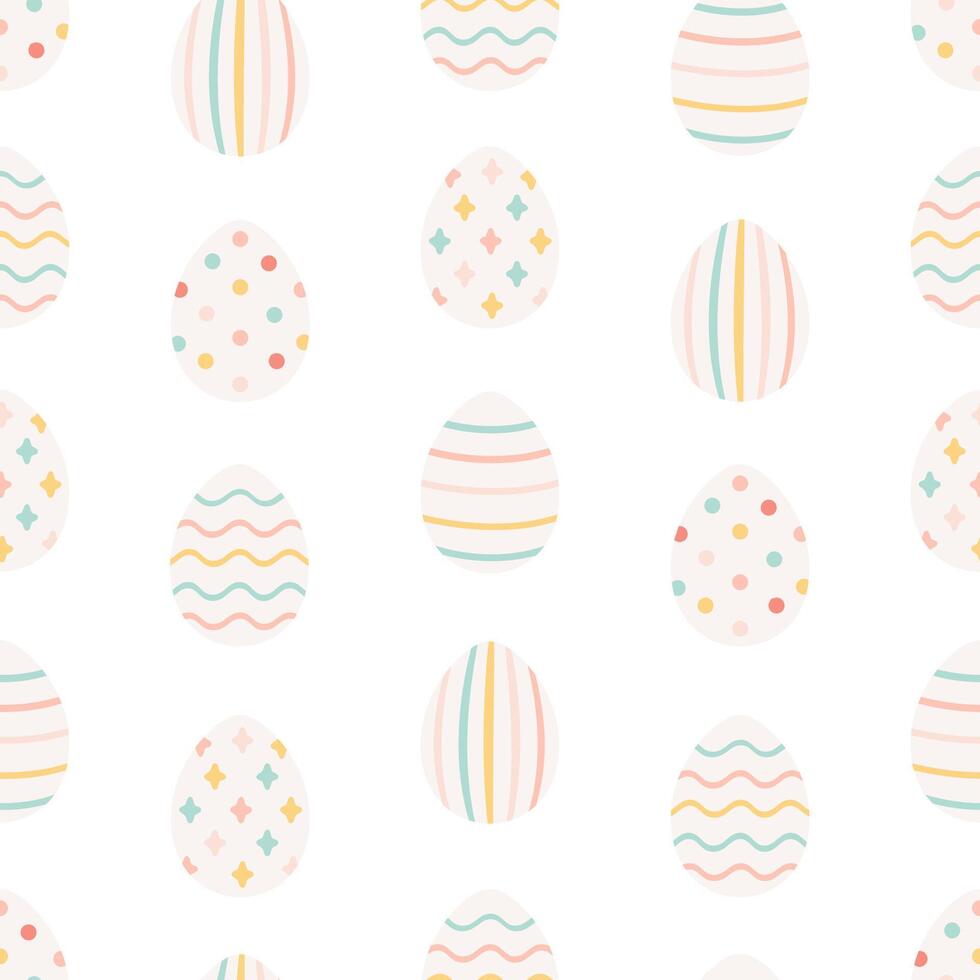 Easter eggs seamless pattern. Painted colorful eggs. Happy Easter. vector