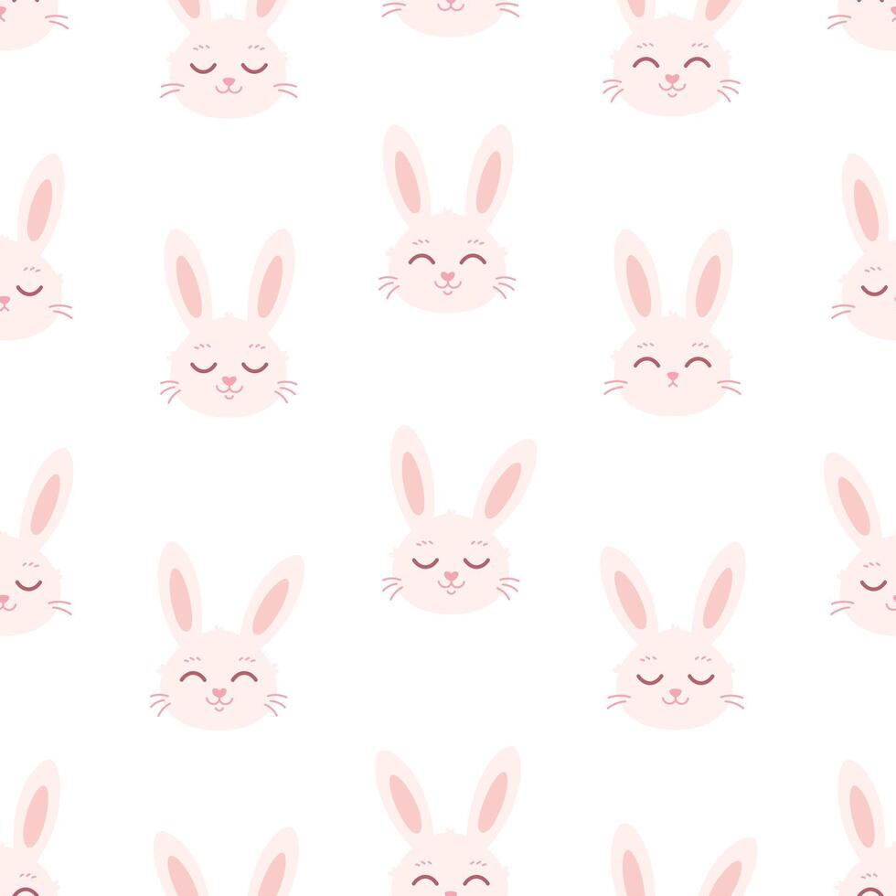 White bunny seamless pattern. Easter bunny. Nursery minimalist print. Printing on textiles, wallpaper, wrapping paper vector