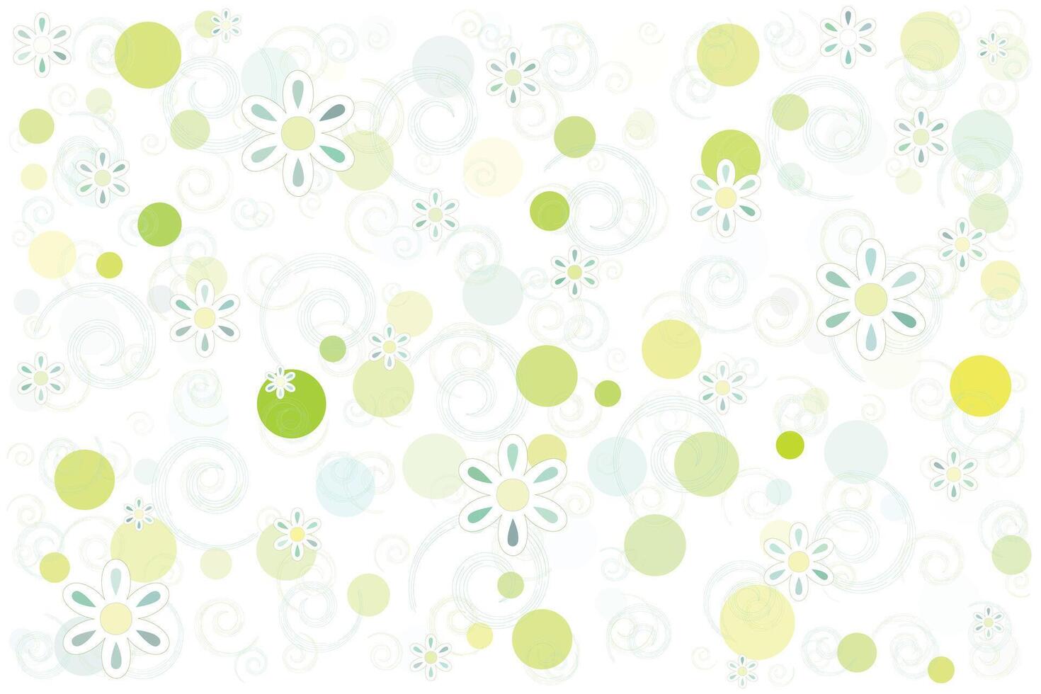 Illustration, pattern of flower with circle and line on white background. vector