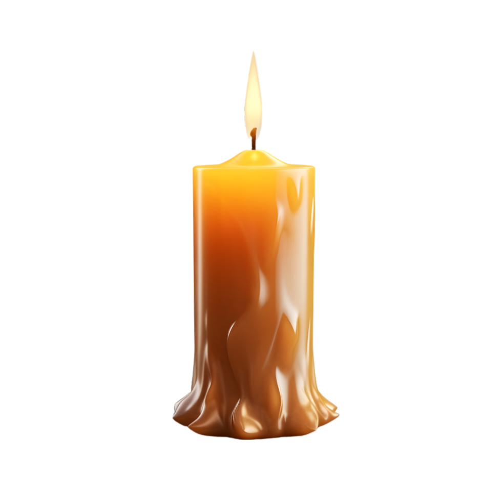 AI generated burning candle on transparent background PNG image