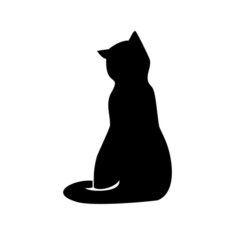el negro gato es sentado vector
